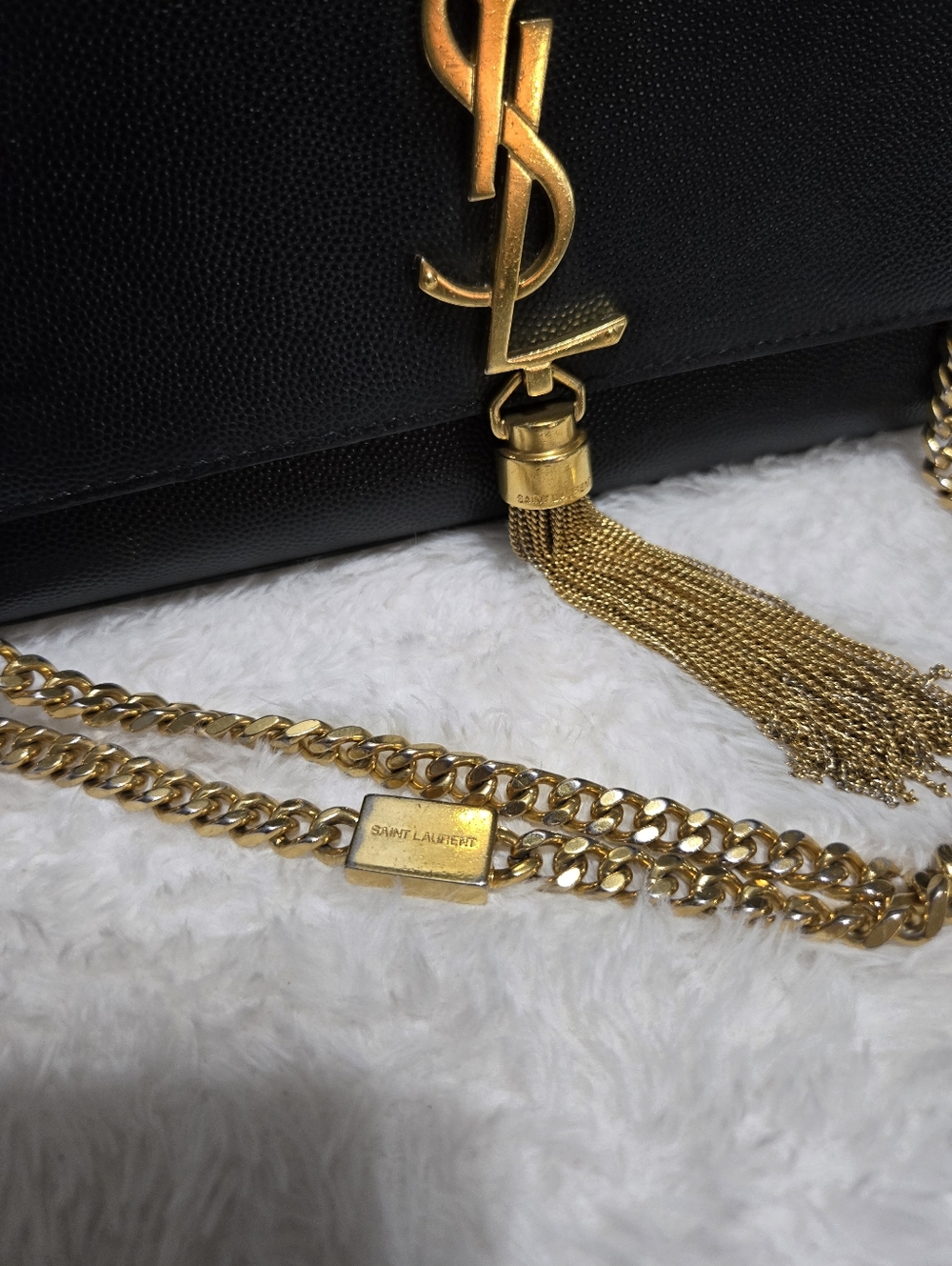 🔥 Saint Laurent Kate Medium Tassel YSL Wallet on Chain Grained Leather EUC 🔥 - Picture 8 of 12